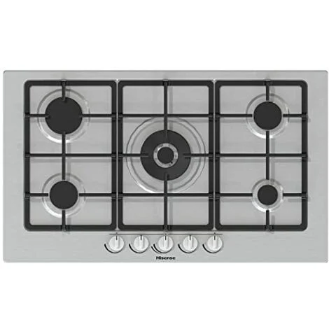 Hisense GM973XF. Colore del prodotto: Acciaio inox, Posizionamento dell'apparecchio: Da incasso, Tipo di piano cottura: Gas. Tipo di controllo: Manopola, Posizione di controllo: Frontale superiore....