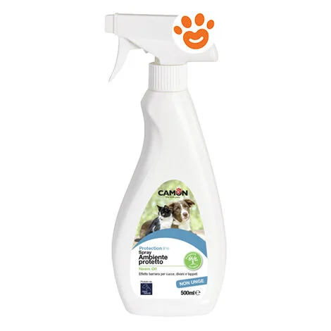 Camon Dog&Cat Orme Naturali Spray Ambiente con Olio di Neem- Camon Dog&Cat Orme Naturali Spray Ambiente con Olio di Neem - Confezione da 500 ml