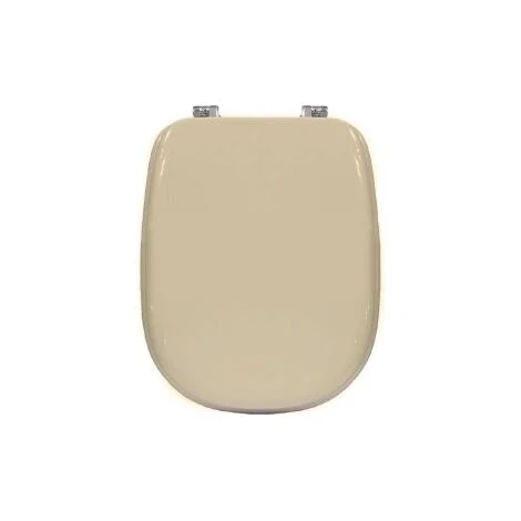 Sedile wc coprivaso per Ideal Standard vaso Tesi 39-44,3 x 33,7 cm copriwater Champagne con cerniere regolabili e sedile in legno colato
