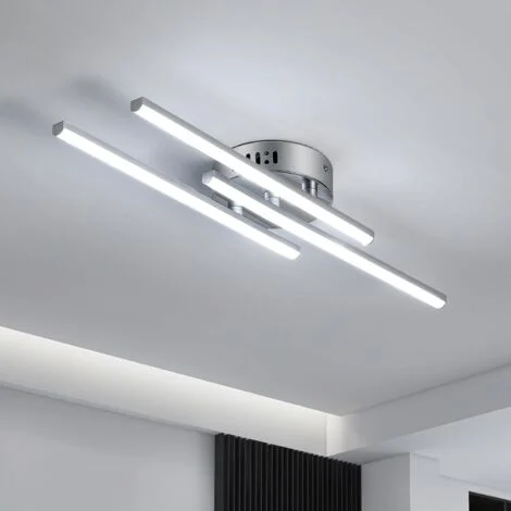 COMELY® Luce a soffitto a LED 18W, 3 luci del soffitto leggero, lampada a soffitto moderna, soggiorno in argento a LED, luce a soffitto freddo bianco 6500k, lampadario da cucina, corridoio [Classe di
