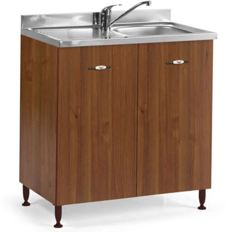 Sottolavello cucina componibile con ante 80 cm noce