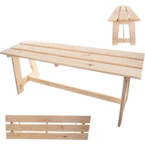 Panca da giardino in legno KADAX a 2 posti senza braccioli e schienale - Panchina da parco, panca da esterno per balcone, giardino, terrazza (rovere naturale), K10079