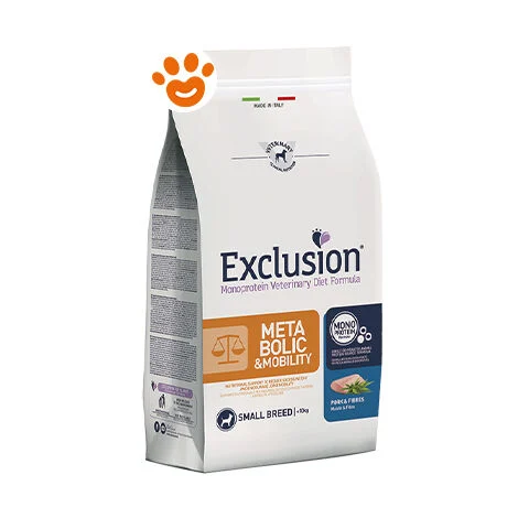 Exclusion Dog Metabolic &amp Mobility Small Maiale, Fibre- Sacco Da 7 Kg