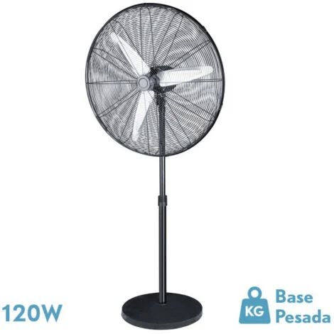 Alarcon Ventilatore da Piantana 120w Nero 3velocità 55d 3asp Alluminio Argento Regolabile e Oscillante