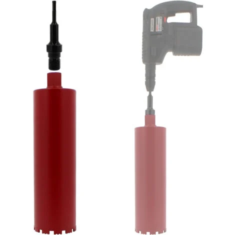 Corona diamantata Ø 127 mm con adattatore per trapano e perforatore SDS-plus