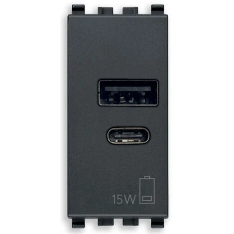 Unità alimentazione USB 5V 15W 1M grigio Vimar Eikon 20292.AC.15