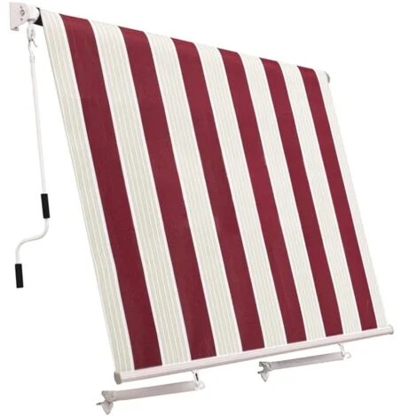 Tenda da sole a caduta 200x250 cm bordeaux bianco senza cassone