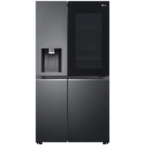 LG GSXV91MCAE - Frigorifero side by side 635 L, 179 cm, Classe E, 39 dB, Total No Frost, InstaView Door-in-Door, UVnano, Wi-Fi, Nero opaco