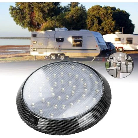 Luce interna per camper, luce a cupola a LED da 12 V, illuminazione interna per roulotte con interruttore ON/OFF, faretto da lettura interno a 46 LED