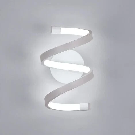 GOECO Lampada da Parete LED, Lampada muro interno 18W, Lampade per scale interni Applique LED spirale per Camera da letto Tromba delle scale, 6000K luce bianca fredda