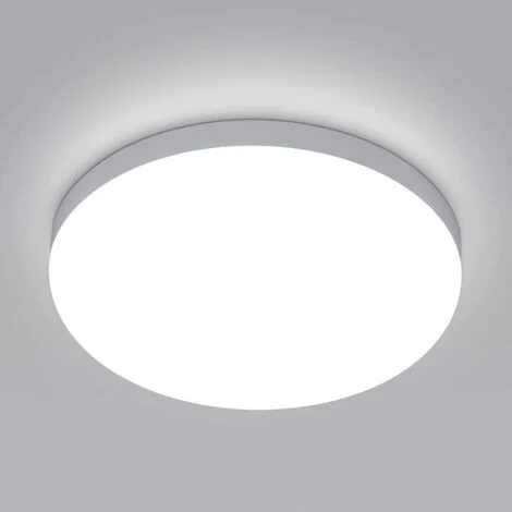 GOECO Plafoniera LED Soffitto Rotonda, Lampada a Soffitto Moderna Bagno 32W 2958LM, Plafoniera Bianco per Bagno Cucina Cantina Garage Balcone, IP54 Impermeabile Bianco Freddo 6500K, Diametro 25cm