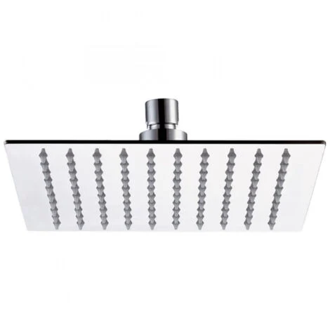 TrAdE Shop Traesio - Soffione Doccia In Acciaio Quadrato 4" 10cm Attacco Standard Snodato Orientabile -