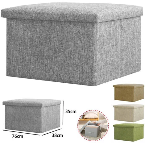 TrAdE Shop Traesio - Cassapanca Pouf Contenitore Pieghevole Panca Sgabello Poggiapiedi In Tessuto -
