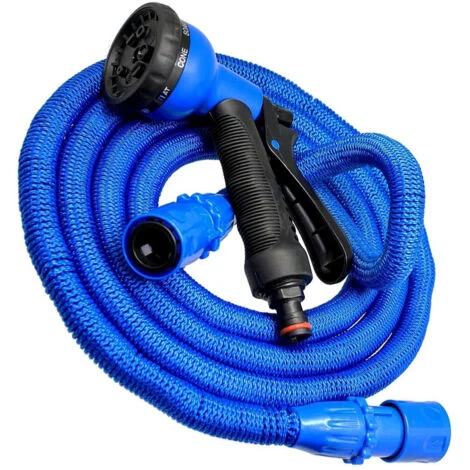 TrAdE Shop Traesio - Tubo Da Giardino Estensibile Allungabile Con Pistola Annaffiatore 15 Metri -