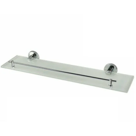 TrAdE Shop Traesio - Mensola In Acciaio Vetro Da Muro Fissaggio Viti Colla Mastice Arredo Bagno 52196 -