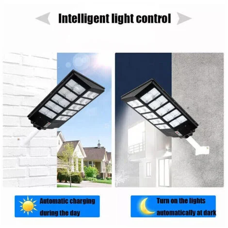 TrAdE Shop Traesio - Faro Led Lampione Stradale Con Pannello Solare 1000 W Crepuscolare Con Staffa -