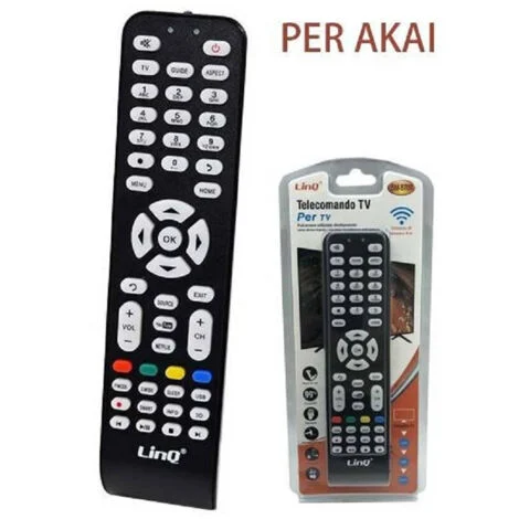 Linq - Telecomando Sostitutivo Compatibile Tv Akai Led Lcd Hdtv 3dtv Universale Ak-5728 -