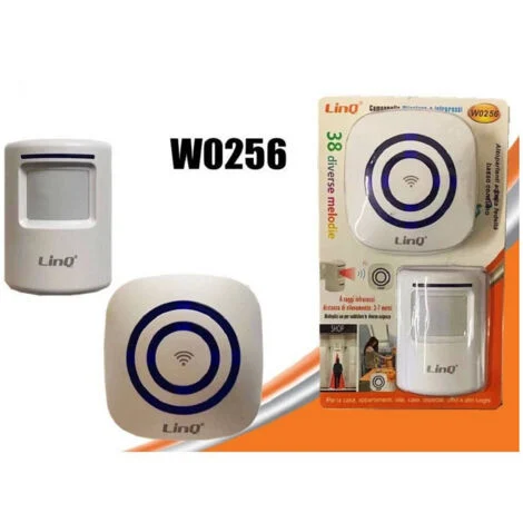 Linq - Campanello Wireless Senza Fili 38 Melodie Sensore Infrarossi Per Case Uffici W0256 -