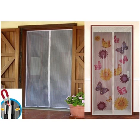 TrAdE Shop Traesio - Zanzariera Magnetica Calamita 100x220cm Universale Porta Finestra Zanzare Mosche -