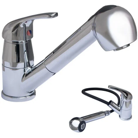 Cleafe - Miscelatore Rubinetto Per Lavello Cucina Con Doccetta Estraibile Flessibile 52336 -