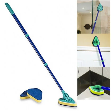 TrAdE Shop Traesio - Spazzola Pulisci Piastrelle Finestre Bagni Allungabile 3 In 1 Clean Reach -