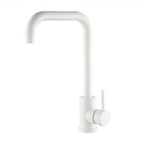 Cleafe - Rubinetto Miscelatore Bianco Per Lavello Da Cucina Satinato A Foro Singolo 79829 -