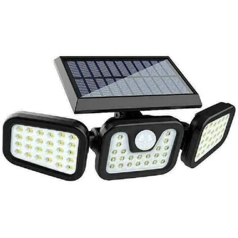 TrAdE Shop Traesio - Faro Energia Solare Led Con Pannello Faretto Sensore Movimento 30w 74led Ta103 -