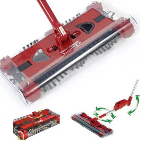 TrAdE Shop Traesio - Scopa Elettrica Rotante Aspirapolvere Manico Ruotante Swivel Sweeper Senza Fili -