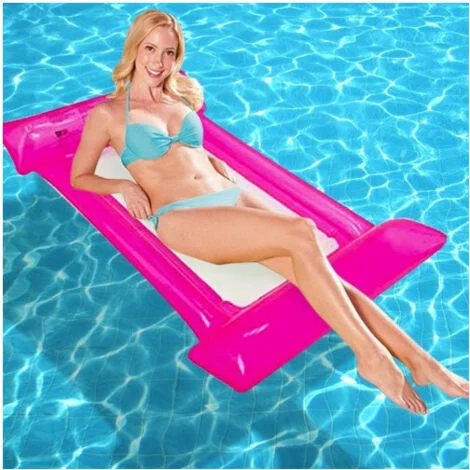 TrAdE Shop Traesio - Amaca Materassino Gonfiabile Relax Mare Spiaggia Piscina Fondo A Rete 2 Colori -