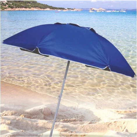 TrAdE Shop Traesio - Ombrellone Mare Spiaggia Giardino Palo Alluminio E Tessuto Grande 240cm Blu -