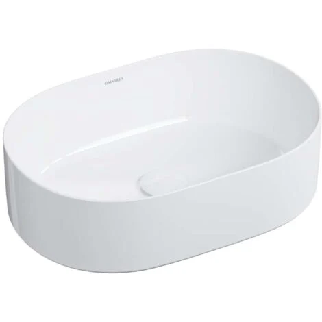 OMNIRES Mesa - Lavabo da appoggio 46x32 cm, senza troppopieno, bianco MESA460BP