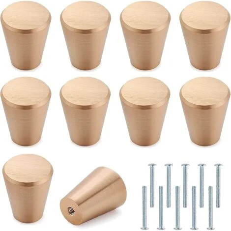 10 pezzi maniglie per cassetti in metallo dorato, maniglie per cassetti rotonde dorate, maniglie per mobili in alluminio con viti, per cassetti, armadi, ripiani, ante per guardaroba