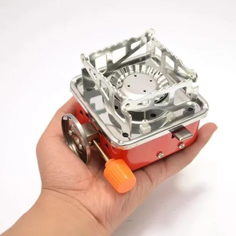 Mini fornello quadrato per esterni, fornello a gas portatile pieghevole, fornello da campeggio, testa da picnic, pentole