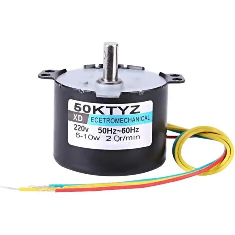 Motore 220V, 50KTYZ AC 220V 10W 0.5A Piccolo motore elettrico sincrono a magnete permanente a bassa velocità CW/CCW 20RPM Motore con ingranaggi in metallo ad alta coppia Adatto per giradischi (20 giri
