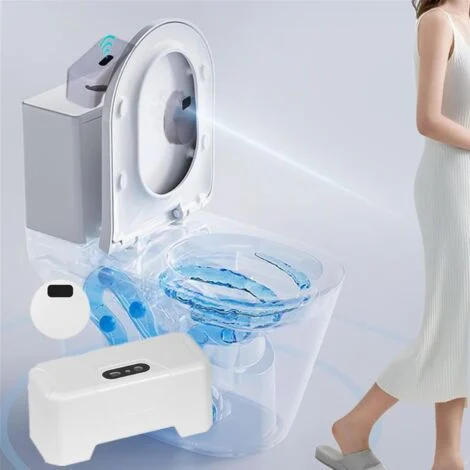 Scarico automatico, kit di scarico per WC senza contatto aggiornato 2025, sensore a infrarossi esterno per WC a mani libere, scarico impermeabile per WC per uso domestico e pubblico