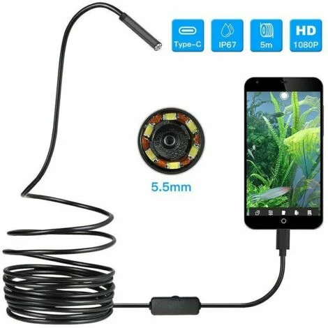Endoscopio wireless 1080p HD Wifi Endoscopio telecamera di ispezione (5 m)