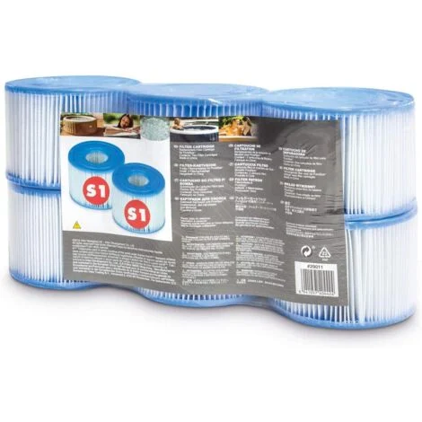 Adatto a tutte le cartucce di ricambio per filtro per spa per piscina singola Intex 29011E S1 PureSpa (6 filtri), blu e bianco
