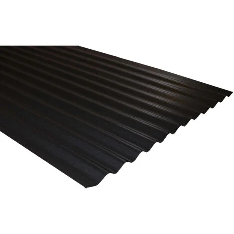 Lamiera ondulata reversibile PO 76/18, nero opaco/rosso opaco, 2000 x 900 mm - Colori: Nero opaco/rosso opaco, Larghezza: 90 cm, Lunghezza: 200 cm