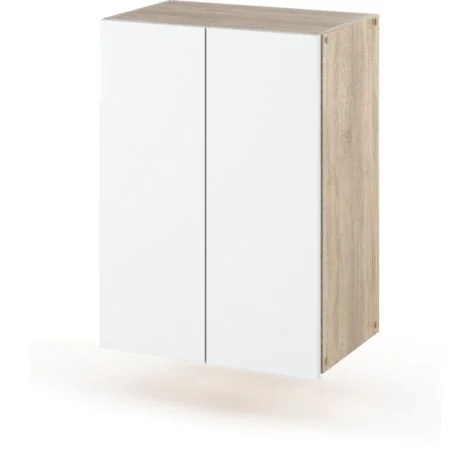 Mobiletto da bagno sospeso Sonoma in rovere bianco