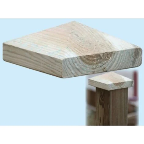 Copripalo Lasa In Legno Di Pino Impregnato Forma Diamante 9X9Xh4 Cm.