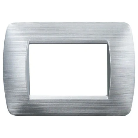 ETTROIT LN85315 Placca Plastica Serie Space 3P Colore Silver Satinato Compatibile Con Bticino Living Light