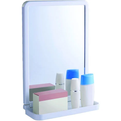 SPECCHIO BAGNO CON MENSOLA IN ABSmm.299x200x87colore biancoAGLAIA
