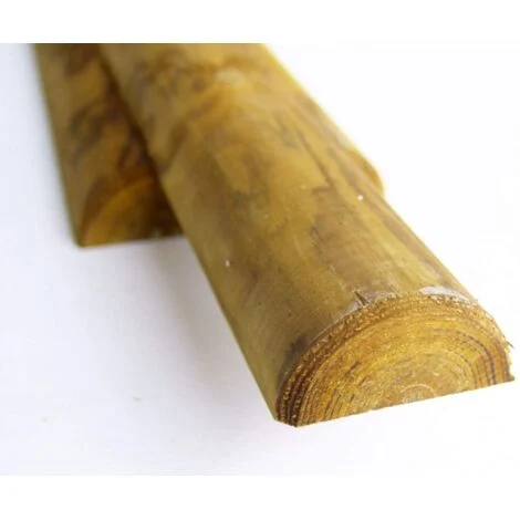 Palo Pali Lasa Impregnati 1/2 Tondo In Legno Di Pino H.200 Cm 1 Pezzo