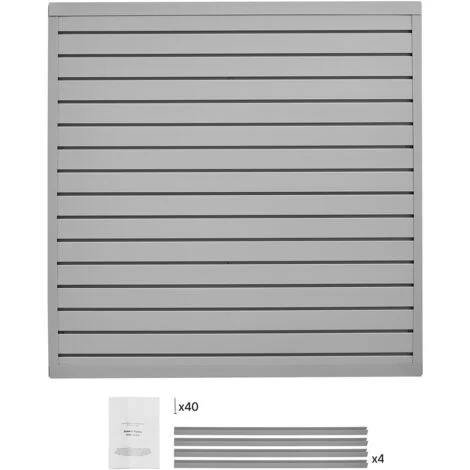 Mophorn Pannelli per pareti in doghe - Pannelli per garage in PVC da 4 x 4 piedi, design modulare, pannelli grigi regolabili, facili da installare con struttura di accoppiamento e taglio fai da te