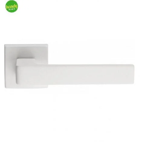 Maniglia square A518 Frosio Bortolo bianco satinato con rosetta quadra