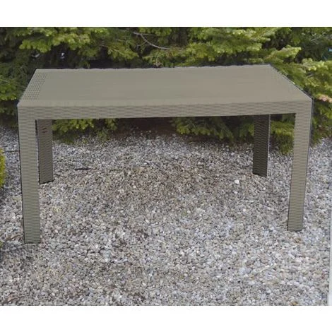 TAVOLO in RESINA Rettangolare URANO Colore TORTORASIMILRATTAN 140X80X72H cm