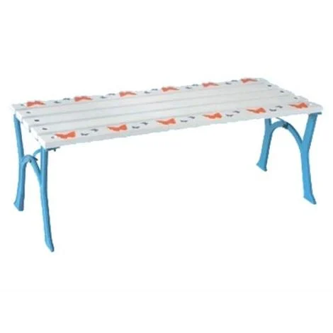 Tavolo Rettangolare Da Giardino Bimbo Happy Baby In Ghisa Celeste 80x29xh.29cm
