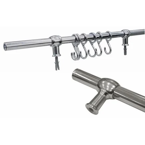 Tubo sottopensile da cucina pesante Cromo Lucido 90 cm con accessori inclusi
