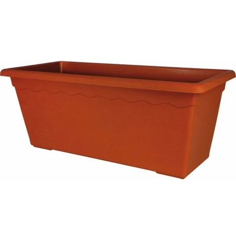 Vaso rettangolare MAXI in polipropilene - 80x39x34H cm - Colore terracotta opaco
