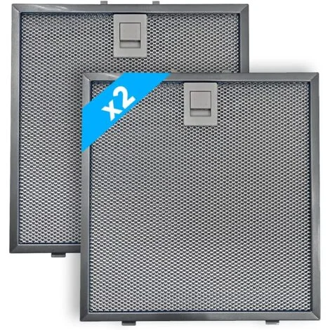 Coppia x2 Filtro Metallico per Cappa Falmec, Dimensioni 235x245x8 mm, High Performance Filter, Pratica Maniglia di Sgancio a Innesti Rinforzati